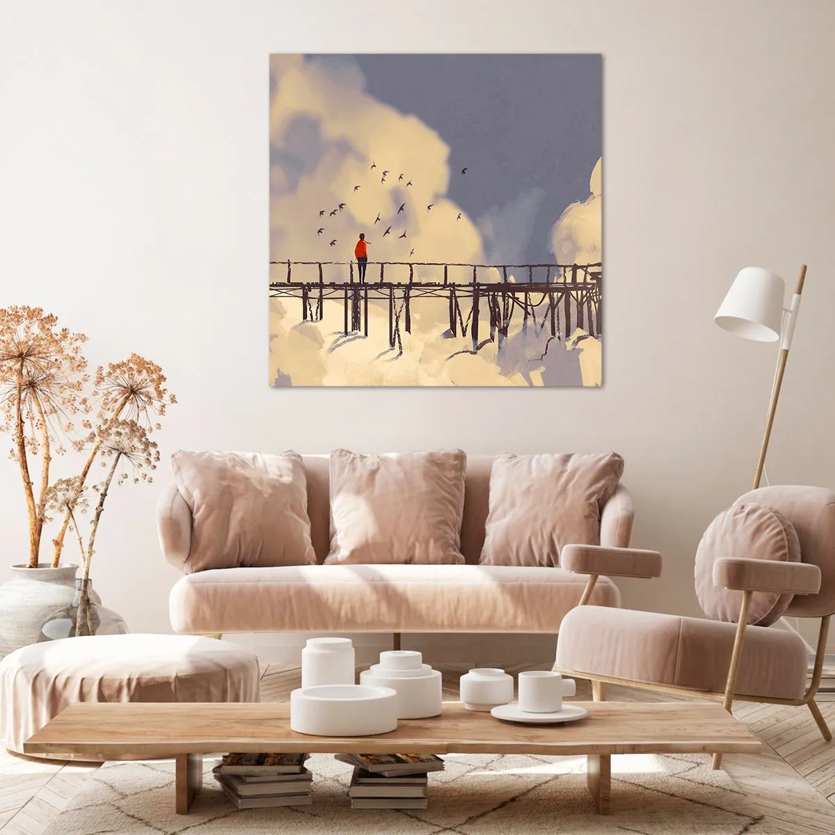 Canvastavla - Bild på duk - Blå saknad - 50x50 cm