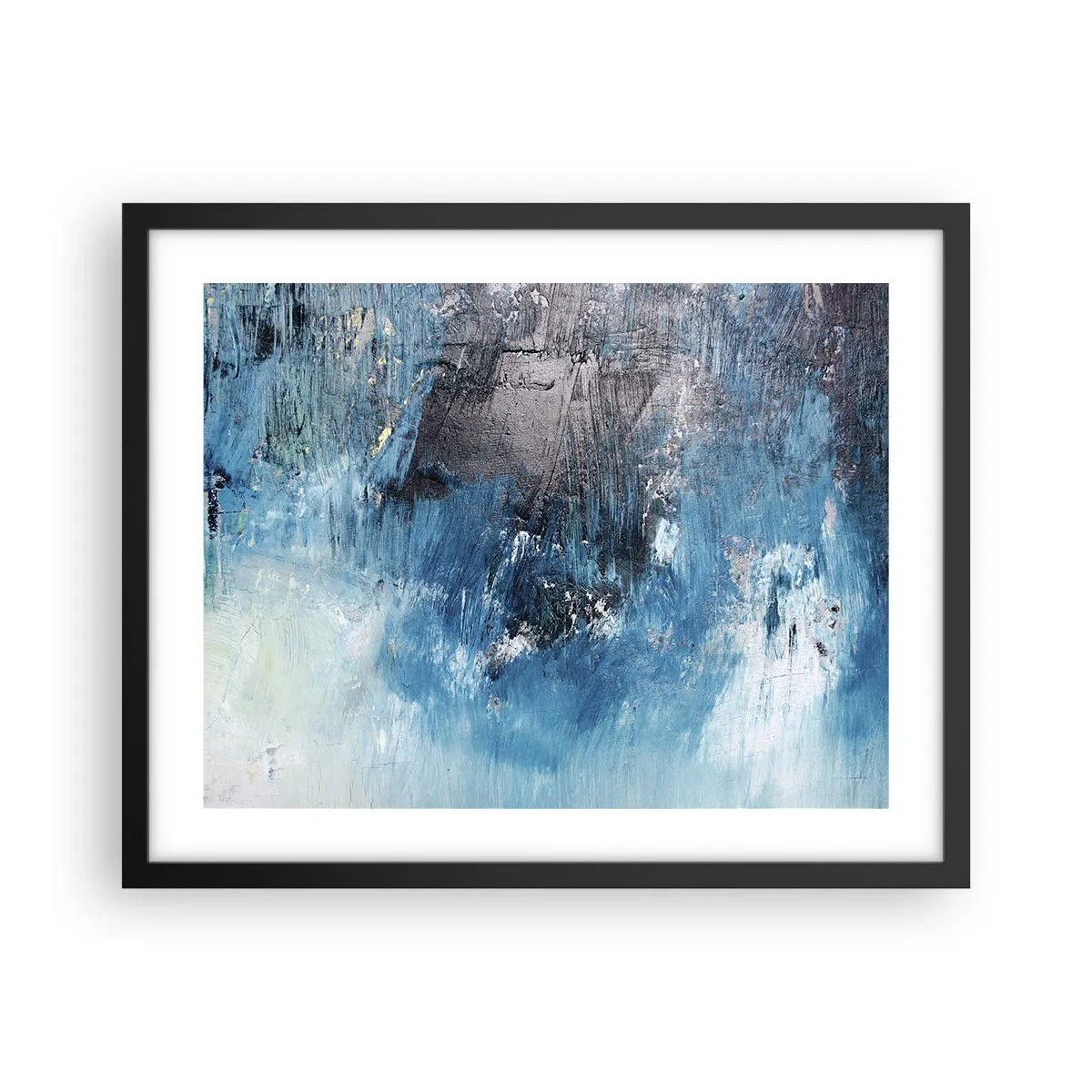 Affisch i svart ram - Blå rapsodi - 50x40 cm