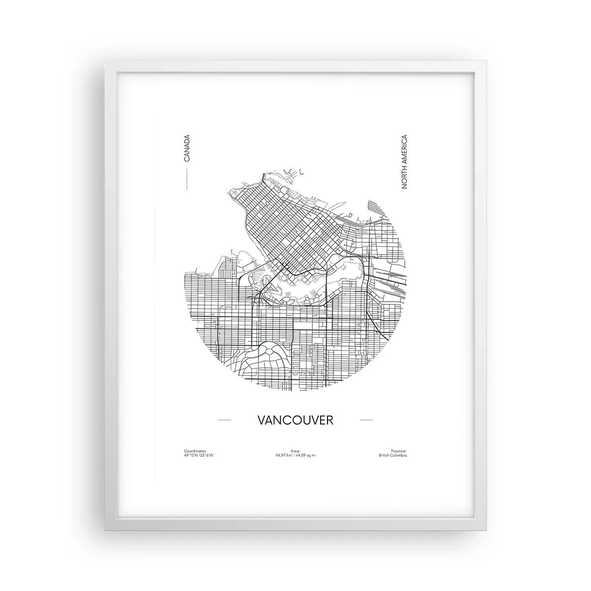 Affisch i vit ram - Vacouvers anatomi - 40x50 cm