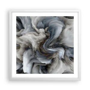 Affisch i vit ram - Sten och blomma - 50x50 cm