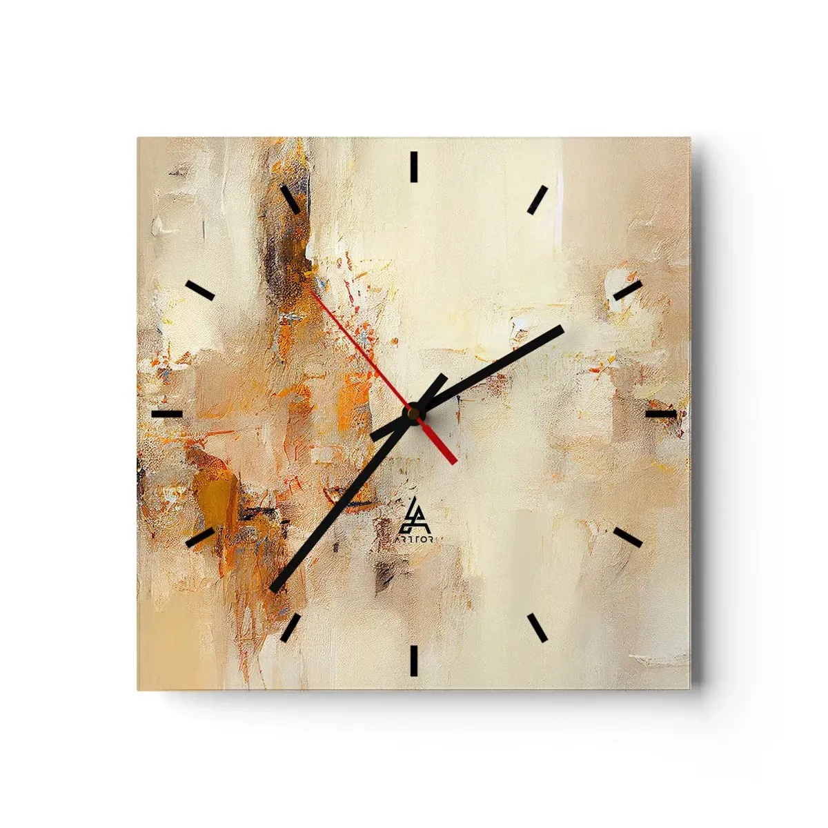 Väggklocka - Klocka på glas - Bärnstenens själ - 40x40 cm