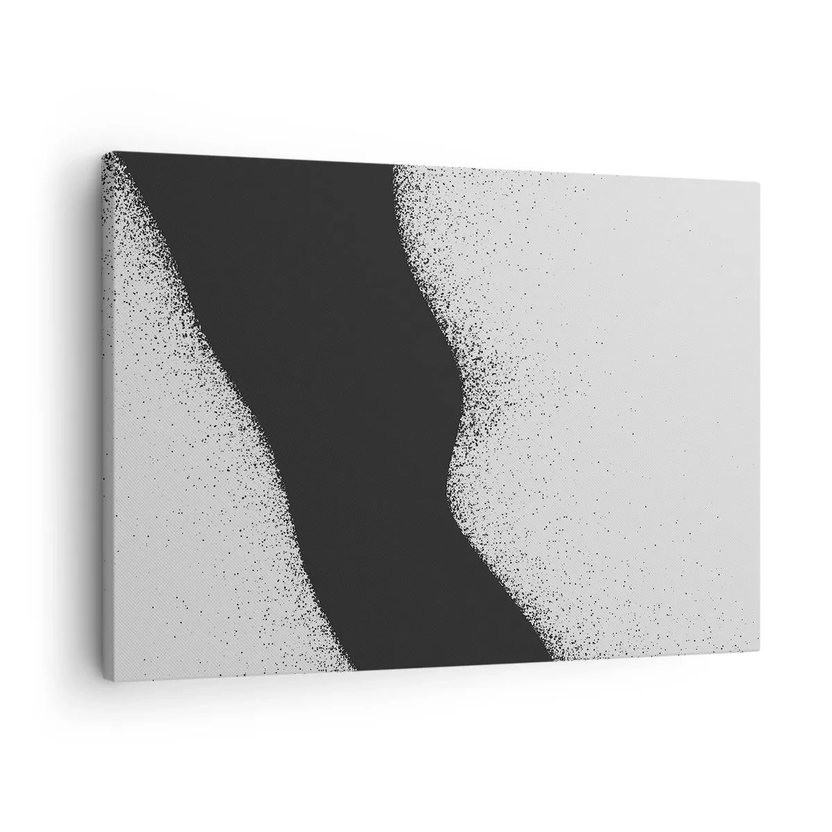 Canvastavla - Bild på duk - Abstrakt svartvitt mönster med fina prickar på duk - 70x50cm - Flytande balans - Modern väggdekoration för vardagsrum och sovrum ARTTOR