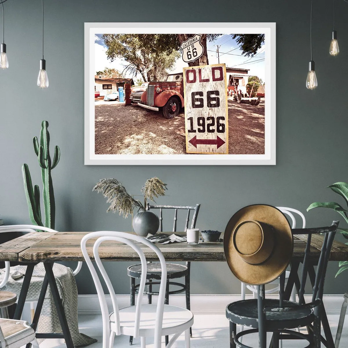 Affisch i vit ram - Amerikanska provinsens legend - 40x30 cm