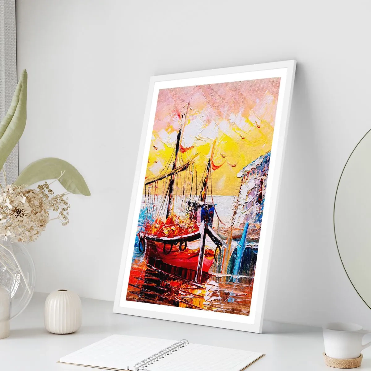 Affisch i vit ram - Lycklig återresa - 61x91 cm