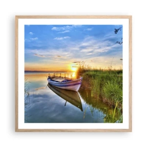 Affisch i ram av ljusek - Uppfyllda drömmars vik - 60x60 cm