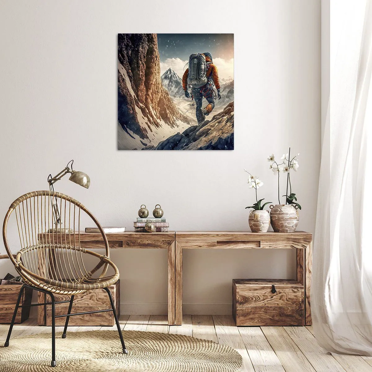 Canvastavla - Bild på duk - Ensam krigare - 70x70 cm