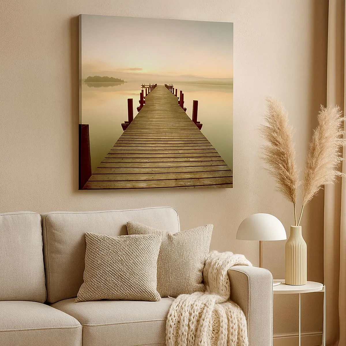 Canvastavla - Bild på duk - Förgryning, gryning, ljus - 30x30 cm