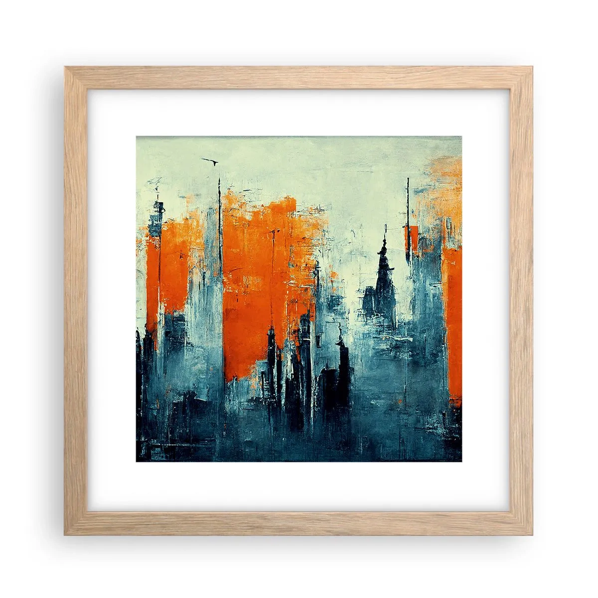 Affisch i ram av ljusek - Modernt landskap - 30x30 cm