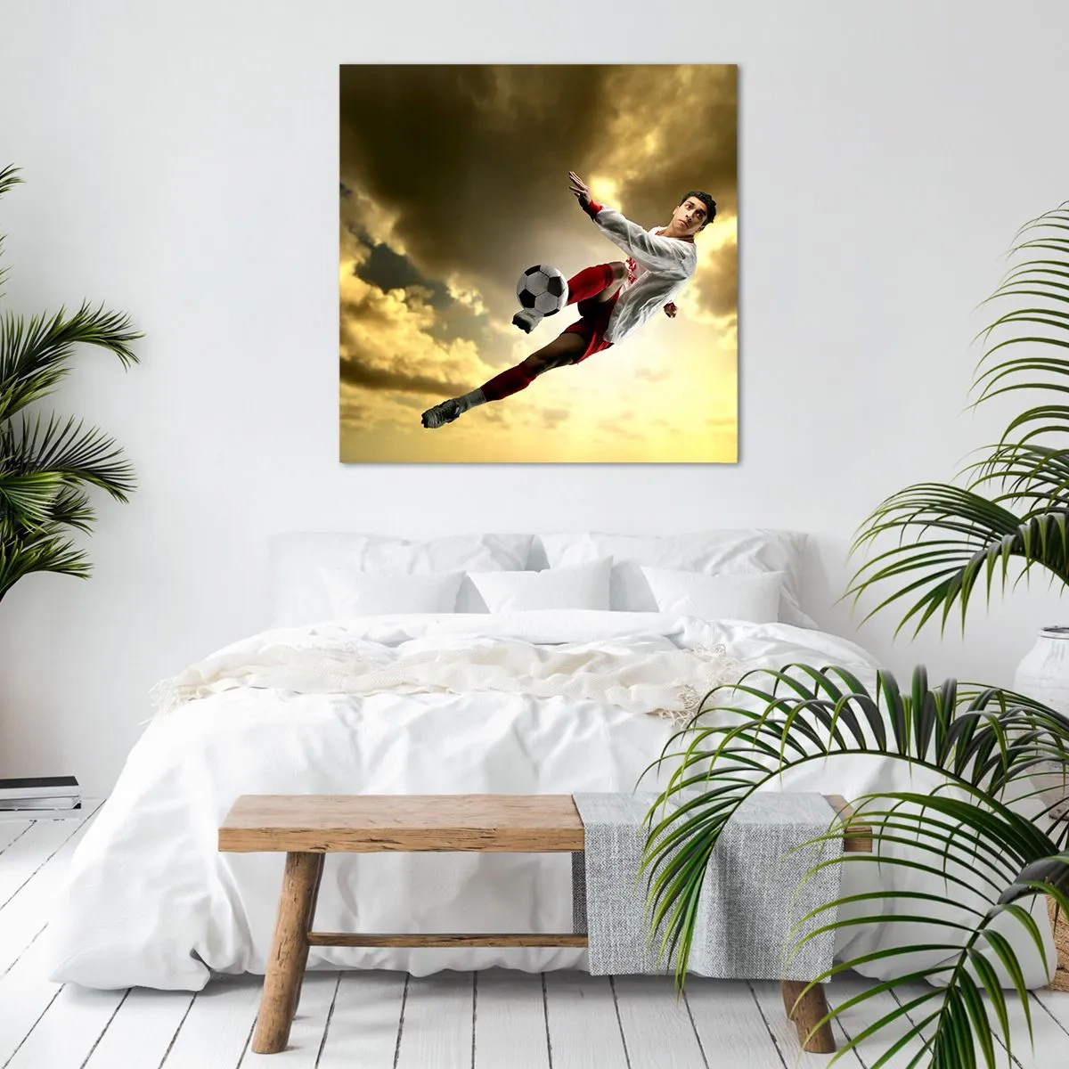 Canvastavla - Bild på duk - Fotbollshimmel - 30x30 cm