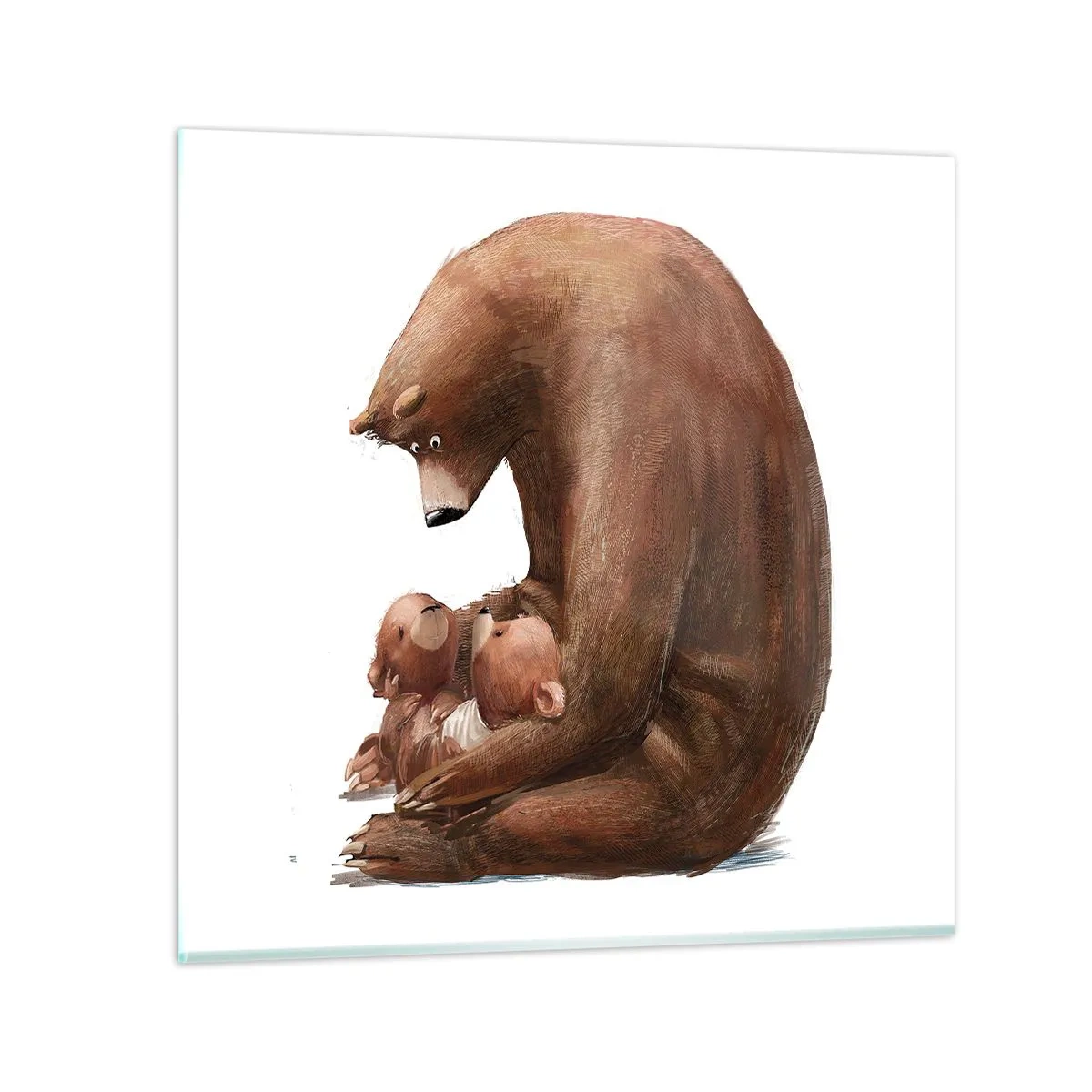 Glastavla - Bild på glas - Söta drömmar, barn - 70x70 cm