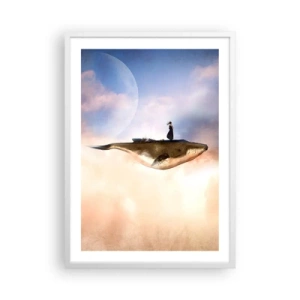Affisch i vit ram - Överrealistisk resa - 50x70 cm