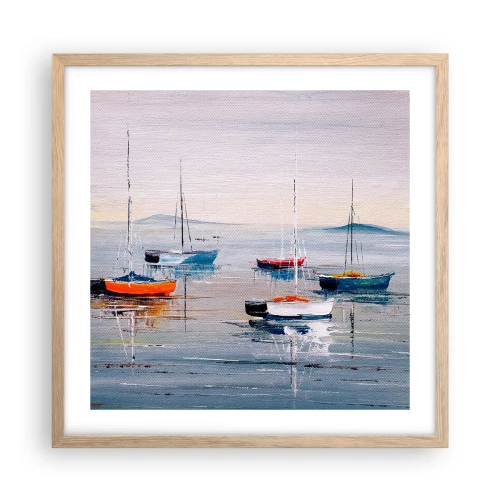 Affisch i ram av ljusek - En välförtjänt vila - 50x50 cm