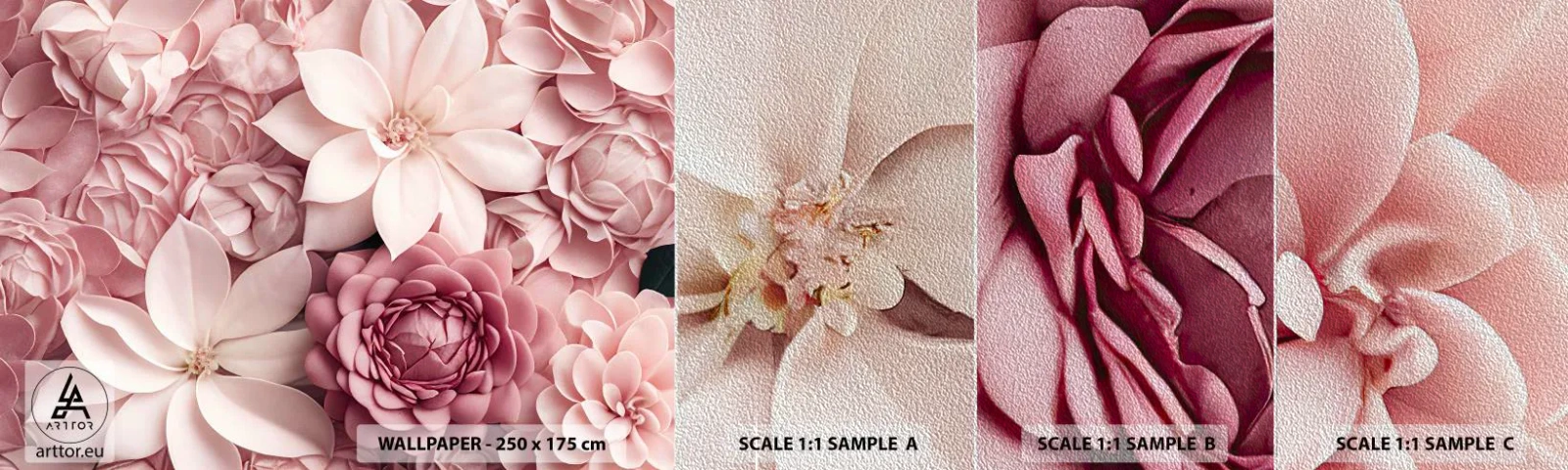 Provbit av fototapet Premium Sand - I rosa kronblad - Blommor, Pastell, Ljus - 100x30 cm