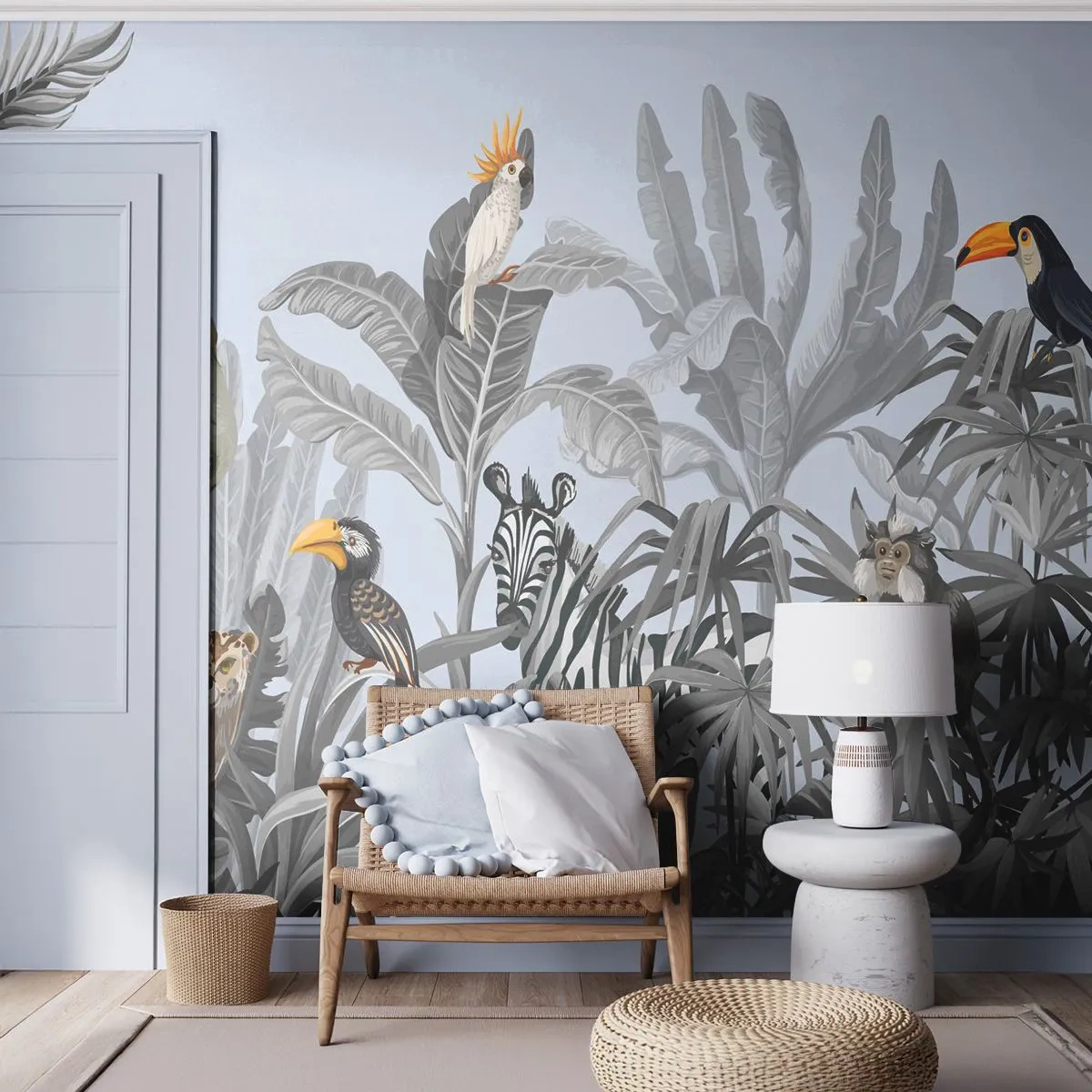 Fototapet Premium Canvas - Afrikansk saga - Abstraktion, Djungel, Djur - 250x175 cm