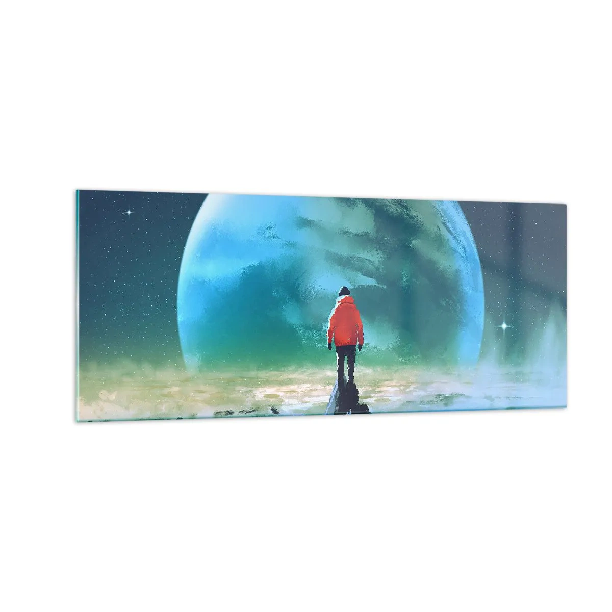 Glastavla - Bild på glas - Upptäckare av en ny jord - 100x40 cm