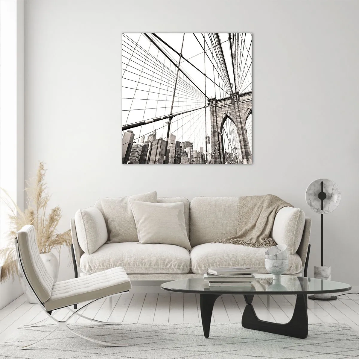Glastavla - Bild på glas - Domkyrkan i New York - 40x40 cm