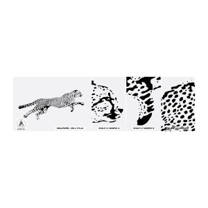Provbit av självhäftande fototapet Deluxe Sticker - Snabbast på jorden - Djur, Gepard, Vild katt - 100x30 cm