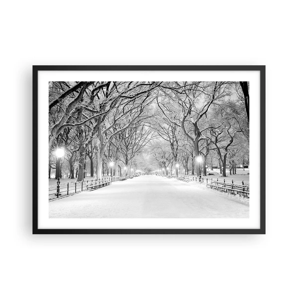 Affisch i svart ram - De fyra årstiderna - vinter - 70x50 cm