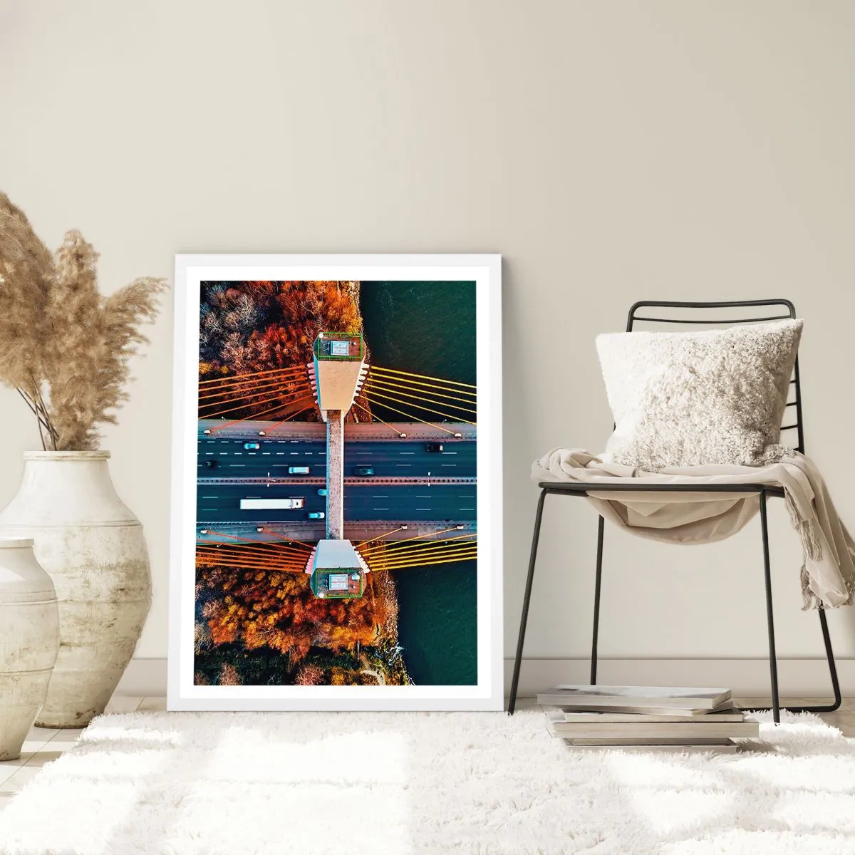 Affisch i vit ram - Bortom vatten, bortom skog - 30x40 cm