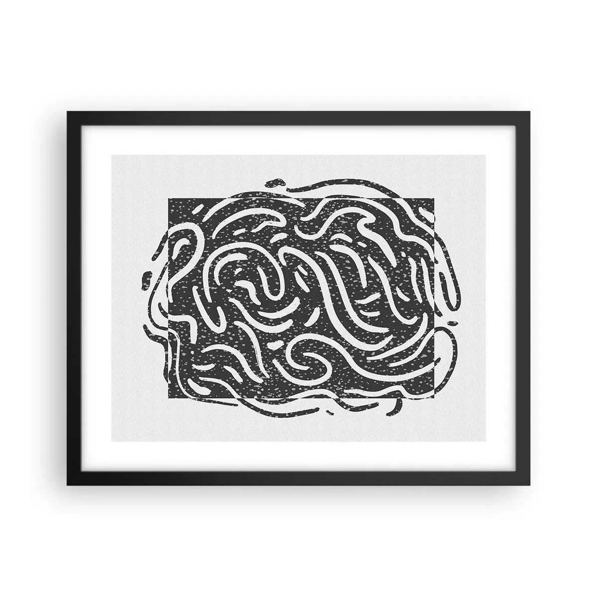 Affisch i svart ram - Abstraktion: en dans av glädje - 50x40 cm