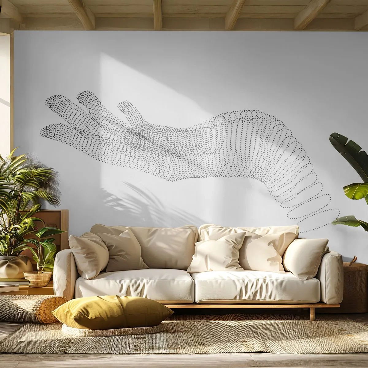 Självhäftande Fototapet Deluxe Sticker - En spänstig hand - Abstraktion, Grafik, Hand - 250x175 cm