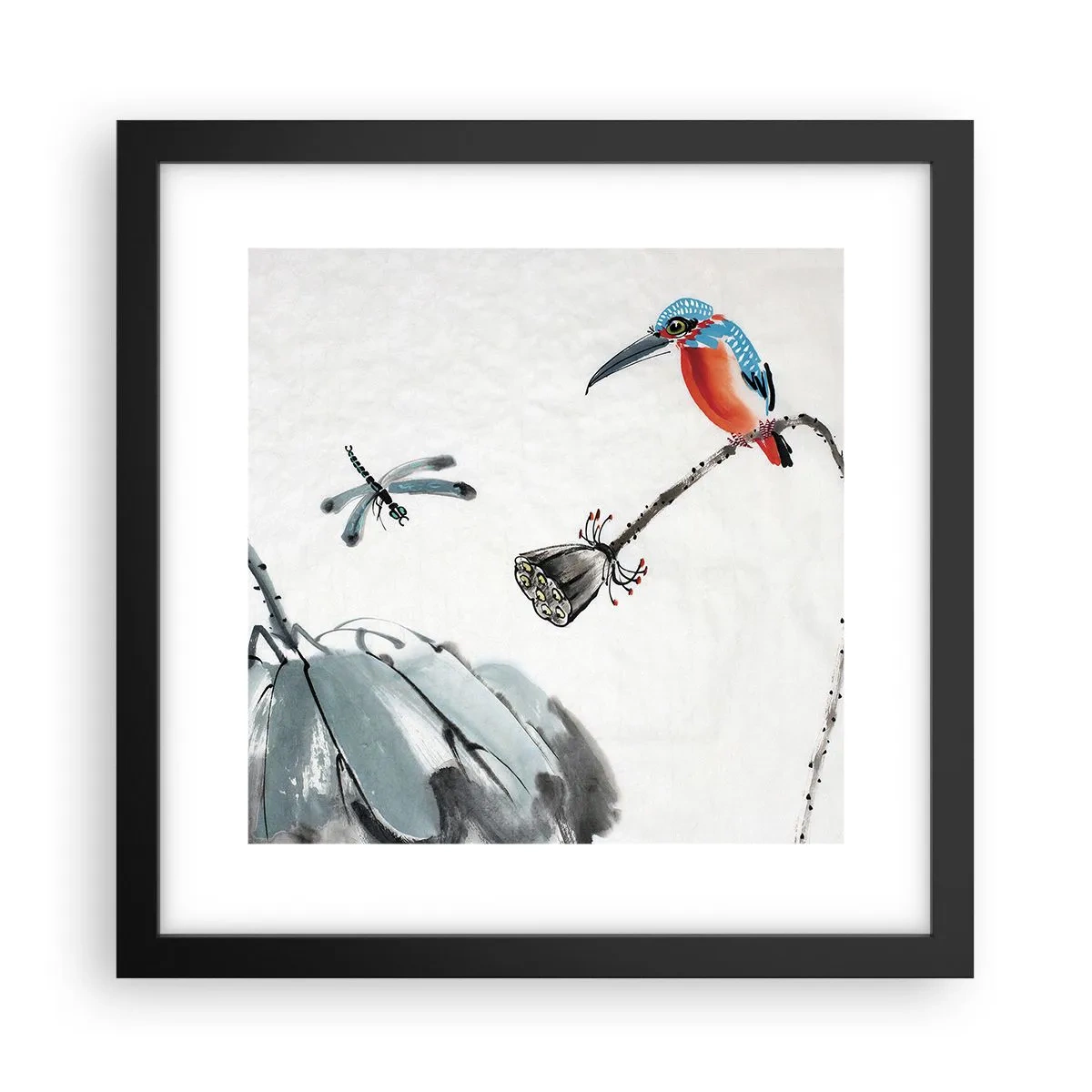 Affisch i svart ram - Ängens liv - 30x30 cm