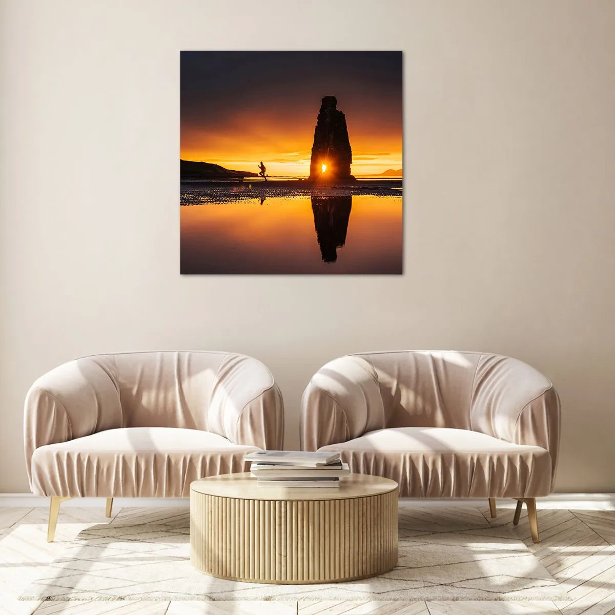 Glastavla - Bild på glas - Bara du och naturen - 40x40 cm