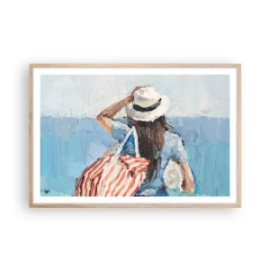 Affisch i ram av ljusek - Välkommen på semester - 91x61 cm