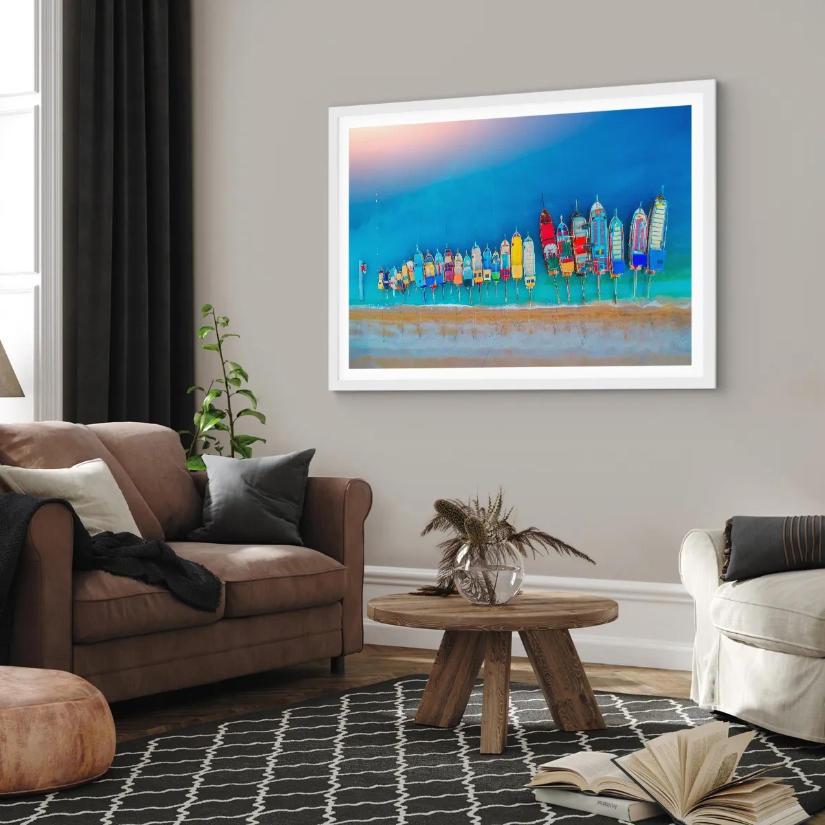 Affisch i vit ram - Ur fågelperspektivet - 100x70 cm