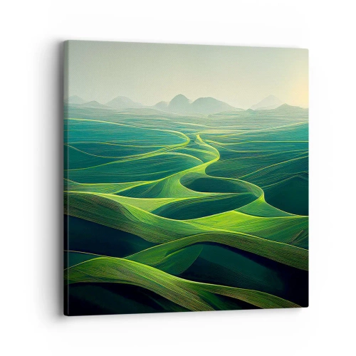 Canvastavla - Bild på duk - I gröna dalar - 40x40 cm