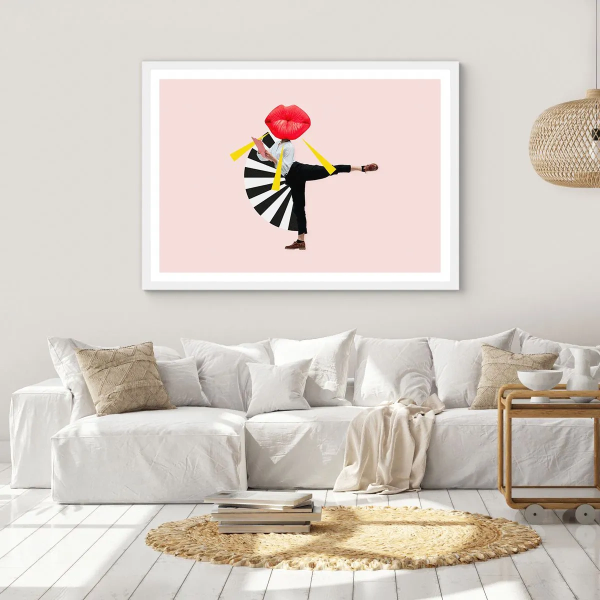 Affisch i vit ram - Surrealistisk pop-art - 100x70 cm