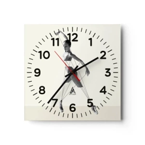 Väggklocka - Klocka på glas - I världens teater - 40x40 cm