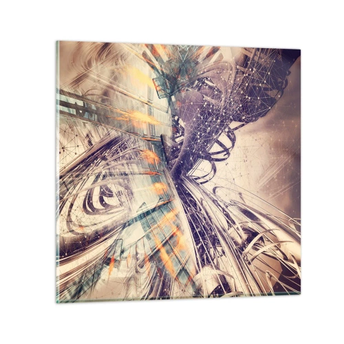 Glastavla - Bild på glas - Med hög fart - 70x70 cm