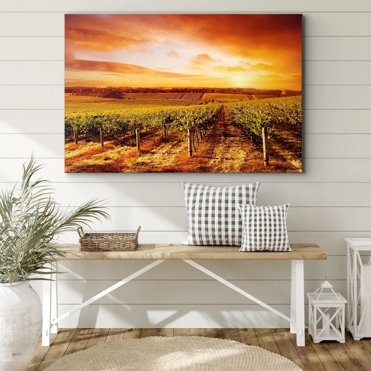 Canvastavla - Bild på duk - Fina druvor med en gnutta sol - 100x70 cm