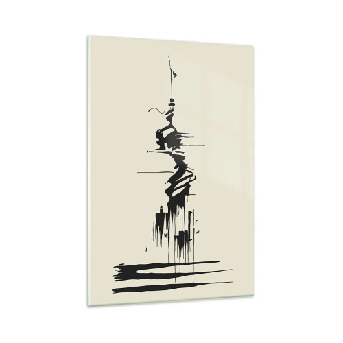 Glastavla - Bild på glas - Skyndsam abstraktion - 80x120 cm
