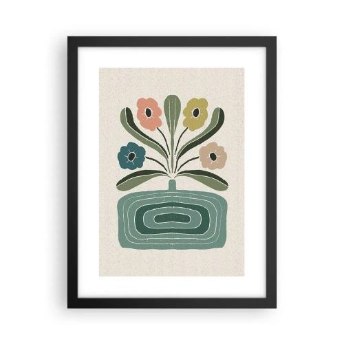 Affisch i svart ram - Symmetrisk bukett - 30x40 cm
