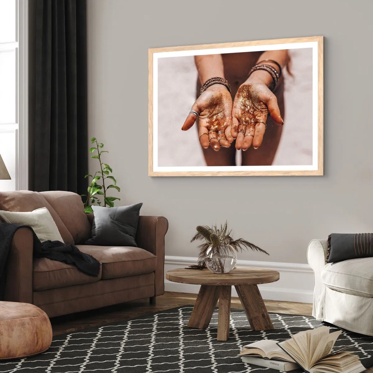 Affisch i ram av ljusek - Gåva för dig - 100x70 cm