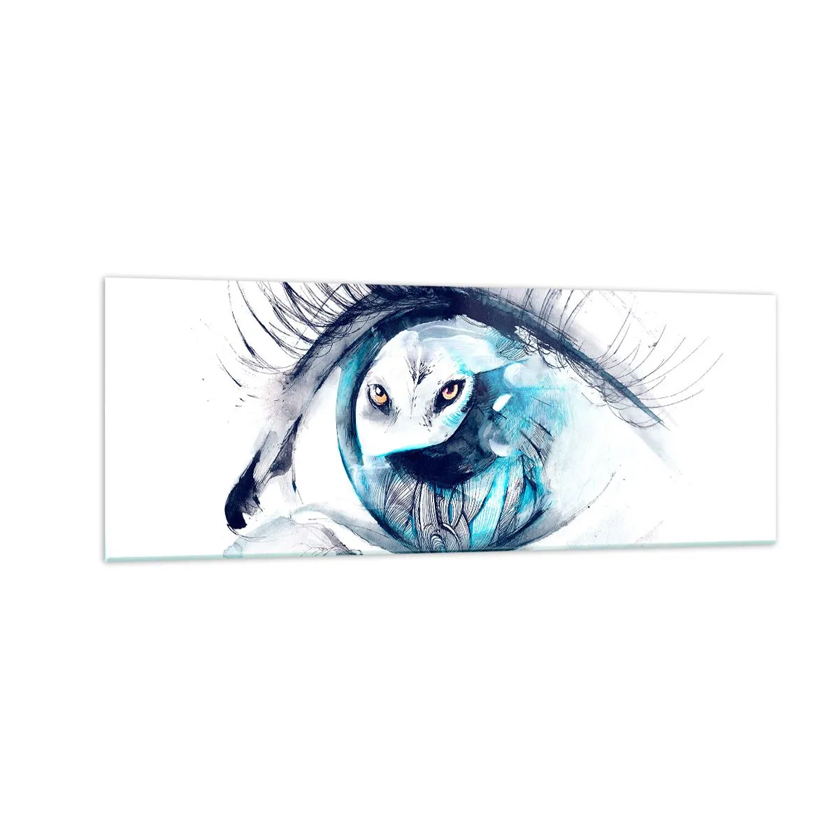 Glastavla - Bild på glas - Öga mot öga med det vilda - 140x50 cm