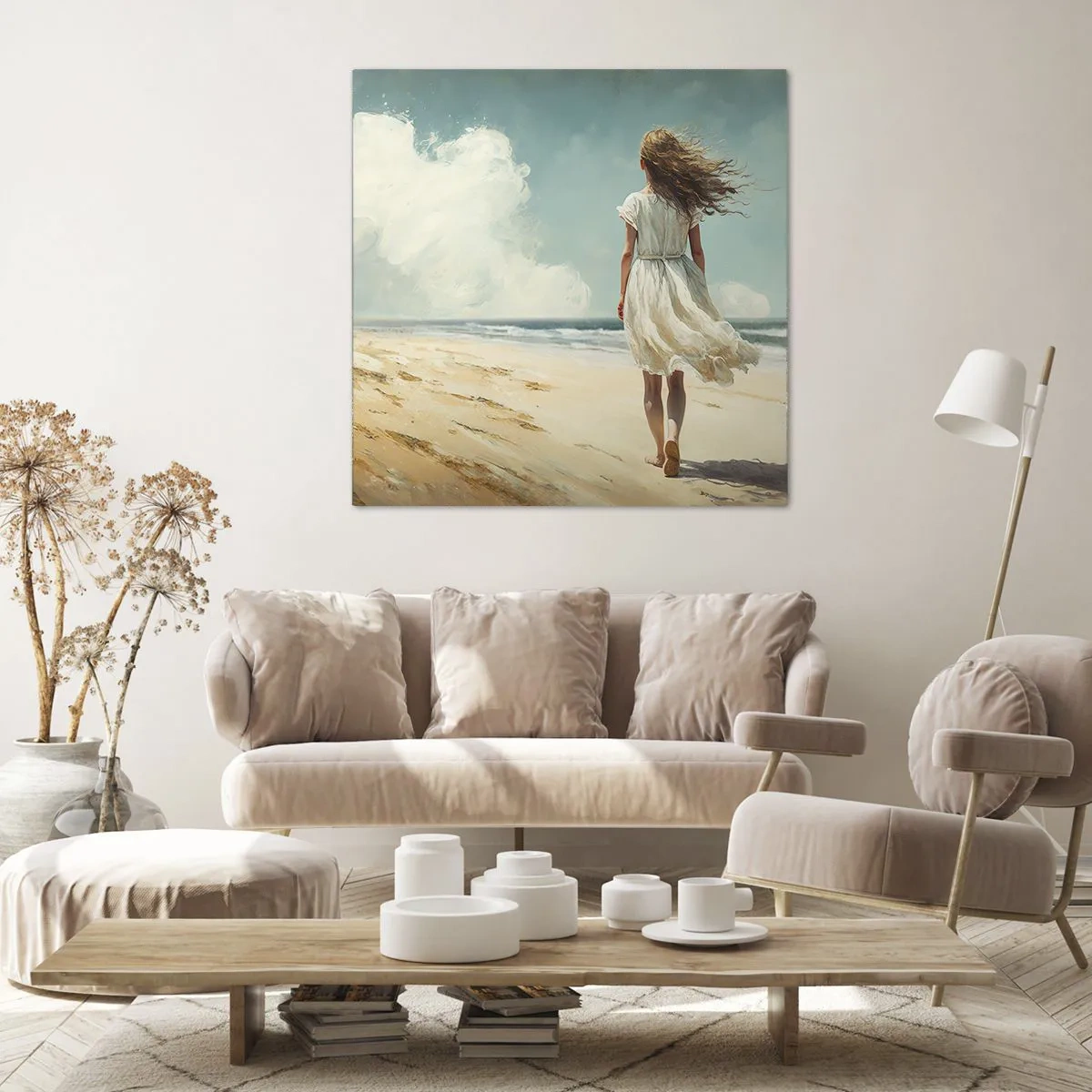 Canvastavla - Bild på duk - Att möta solen och vinden - 70x70 cm