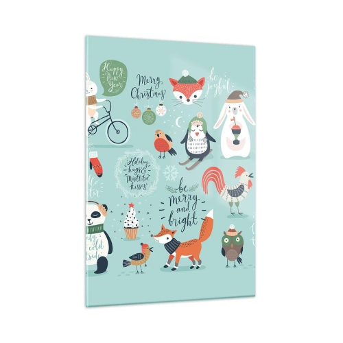 Glastavla - Bild på glas - Må det alltid vara jul! - 50x70 cm