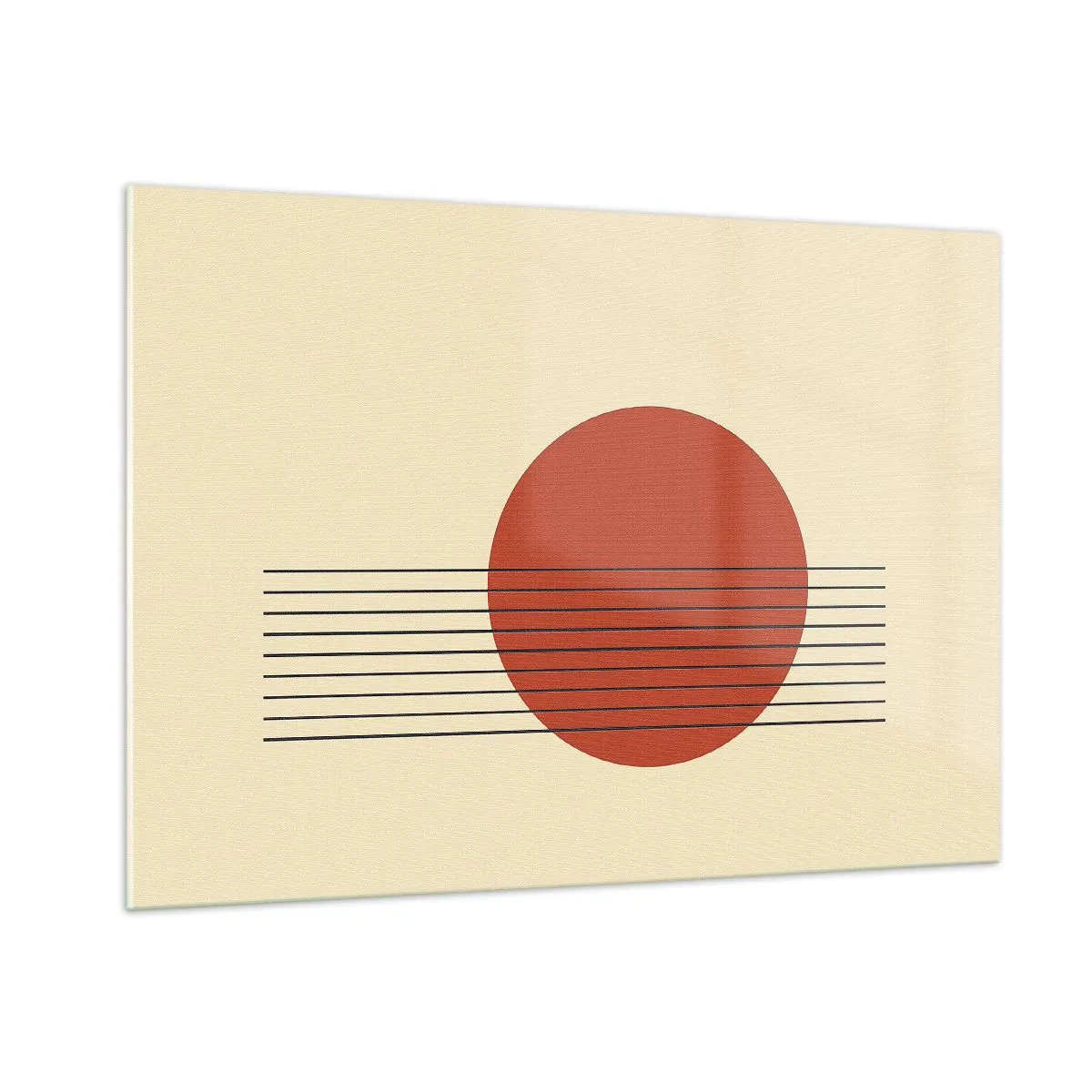 Glastavla - Bild på glas - Cirkel och linjer - 100x70 cm