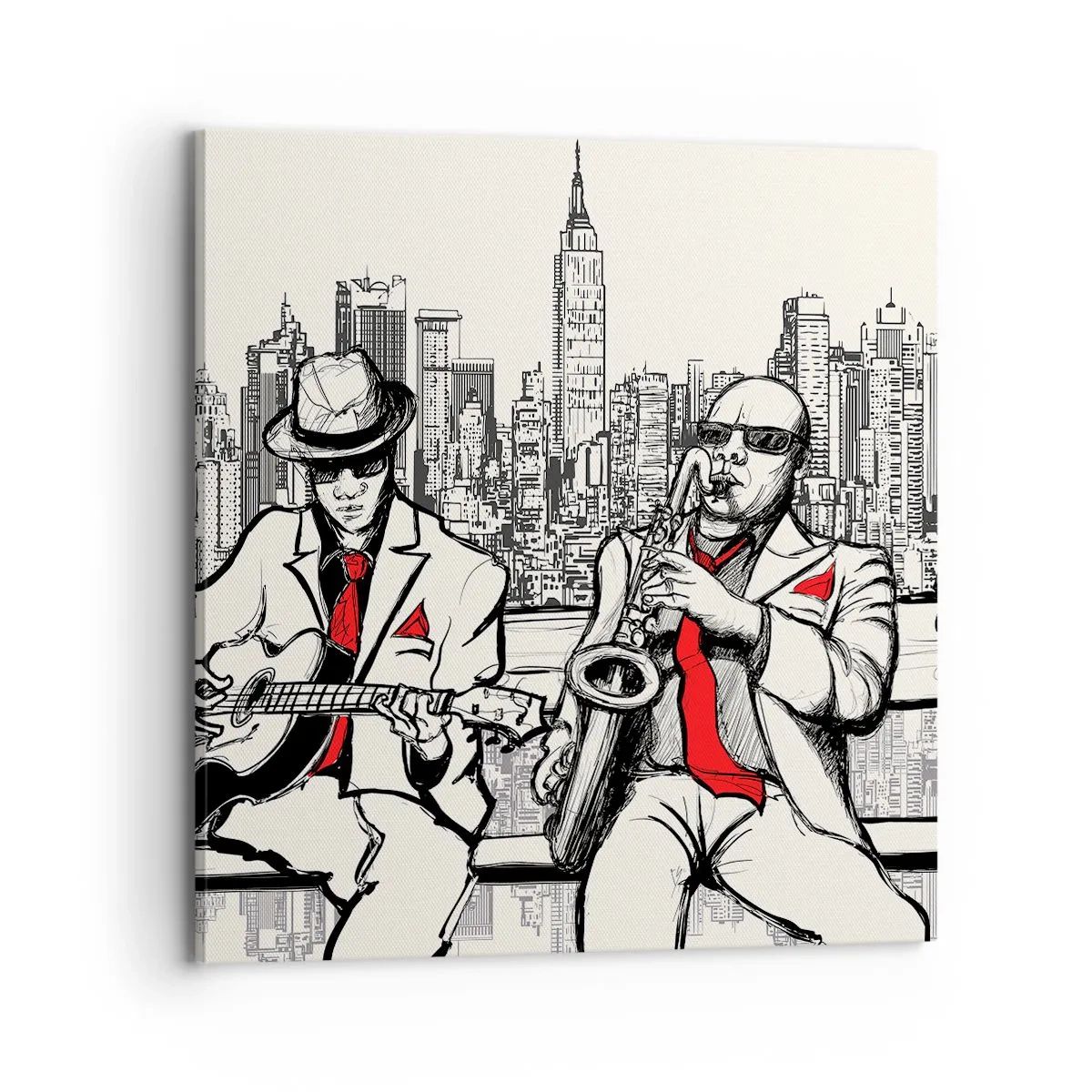 Canvastavla - Bild på duk - New Yorks improvisation - 70x70 cm