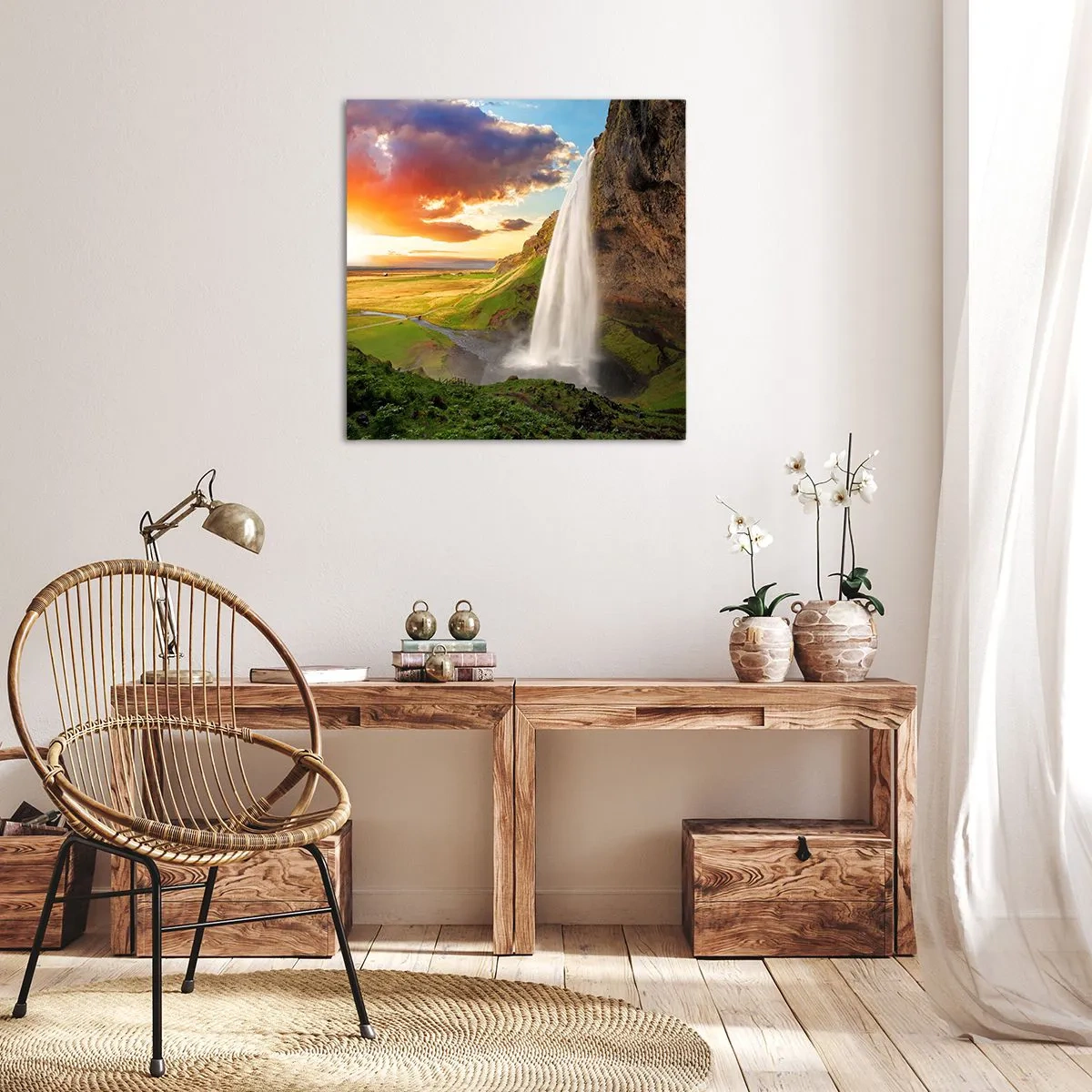 Canvastavla - Bild på duk - Full av isländsk sommar - 40x40 cm