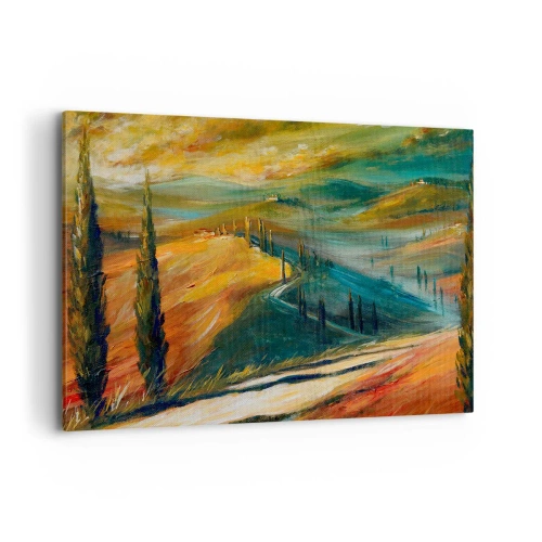 Canvastavla - Bild på duk - Toskanskt landskap - 100x70 cm