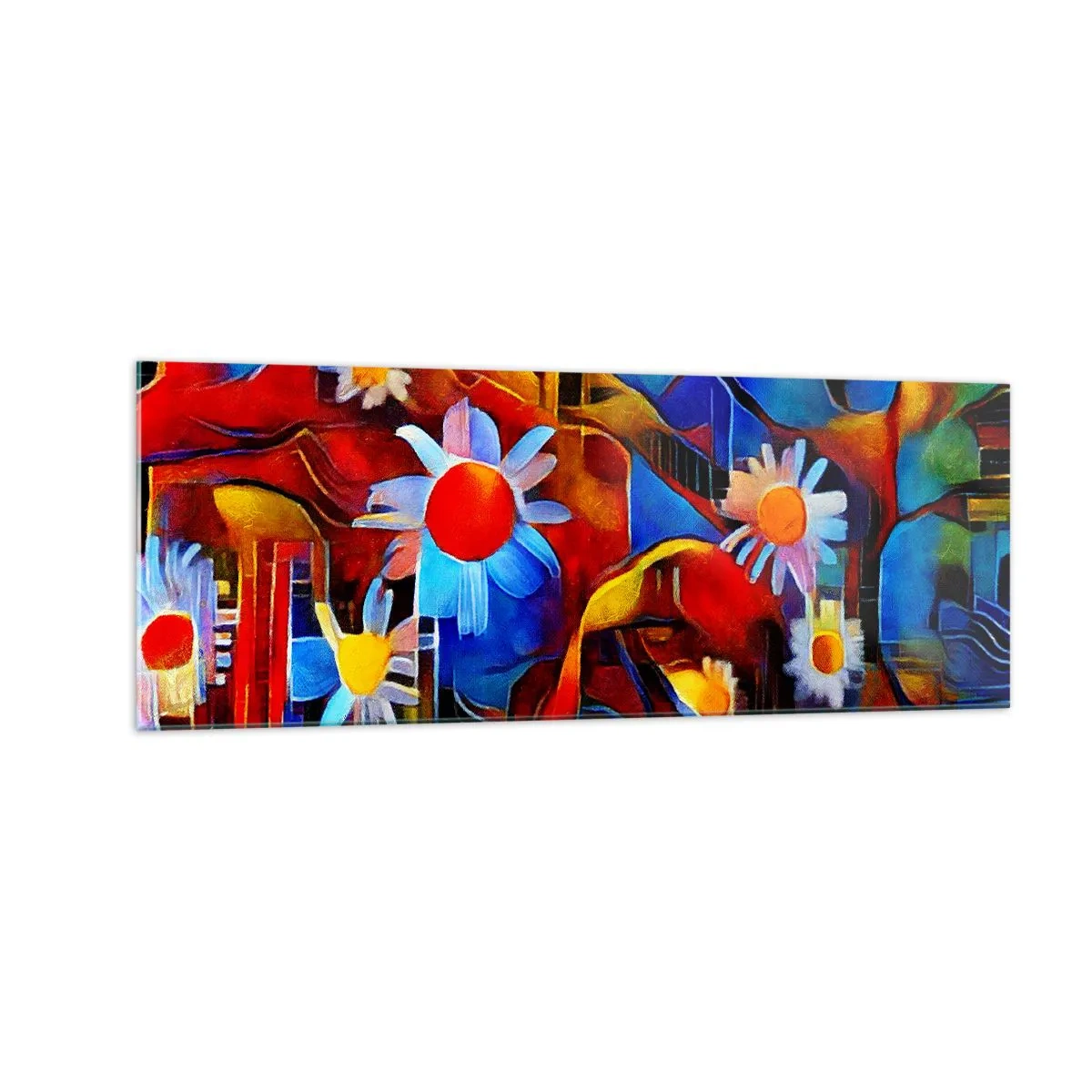 Glastavla - Bild på glas - Livets färger - 140x50 cm