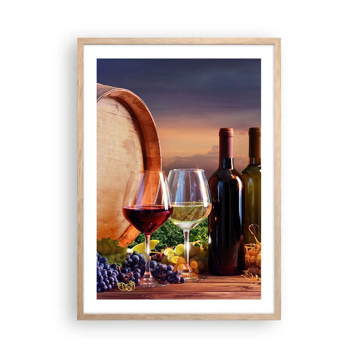 Affisch i ram av ljusek - Här smakar livet - 50x70 cm