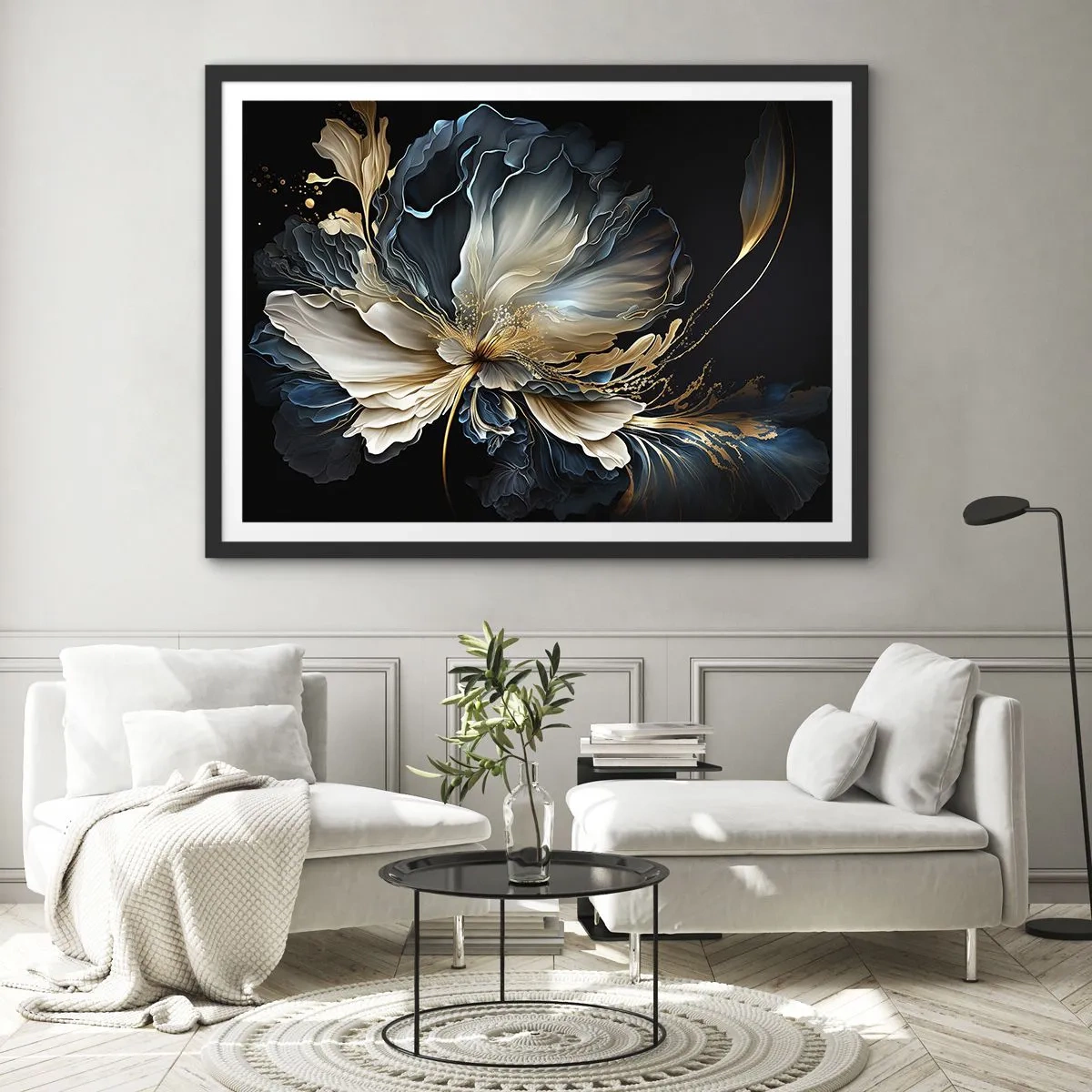 Affisch i svart ram - Sagolik ormbunksblomma - 70x50 cm