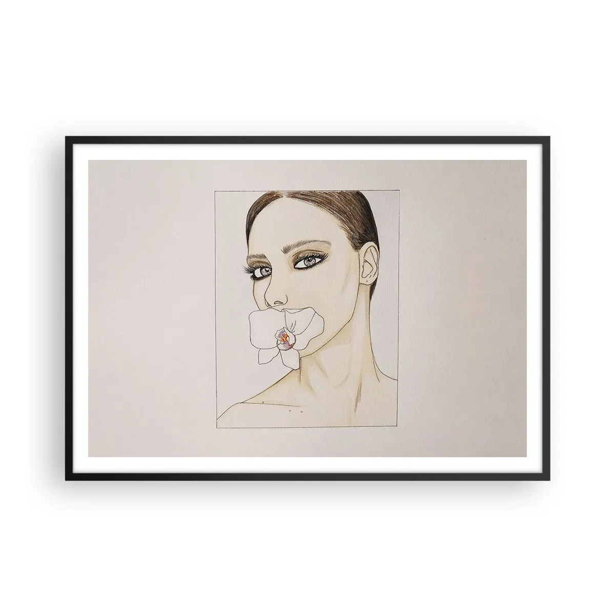 Affisch i svart ram - Elegansens och skönhetens symbol - 100x70 cm