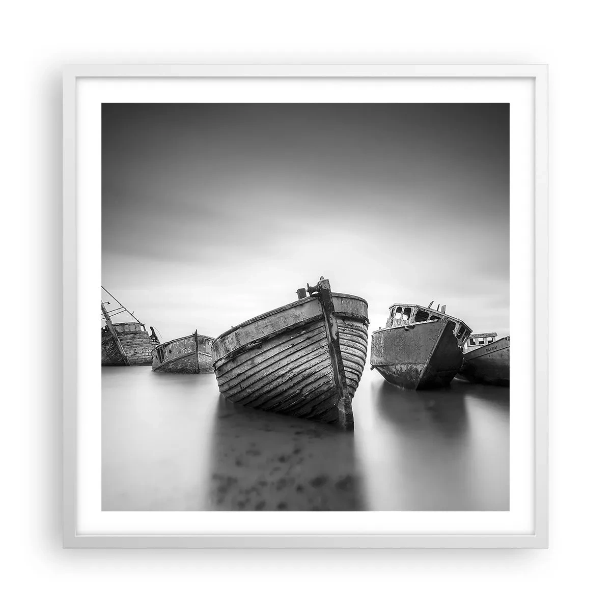 Affisch i vit ram - Bara minnen... - 60x60 cm