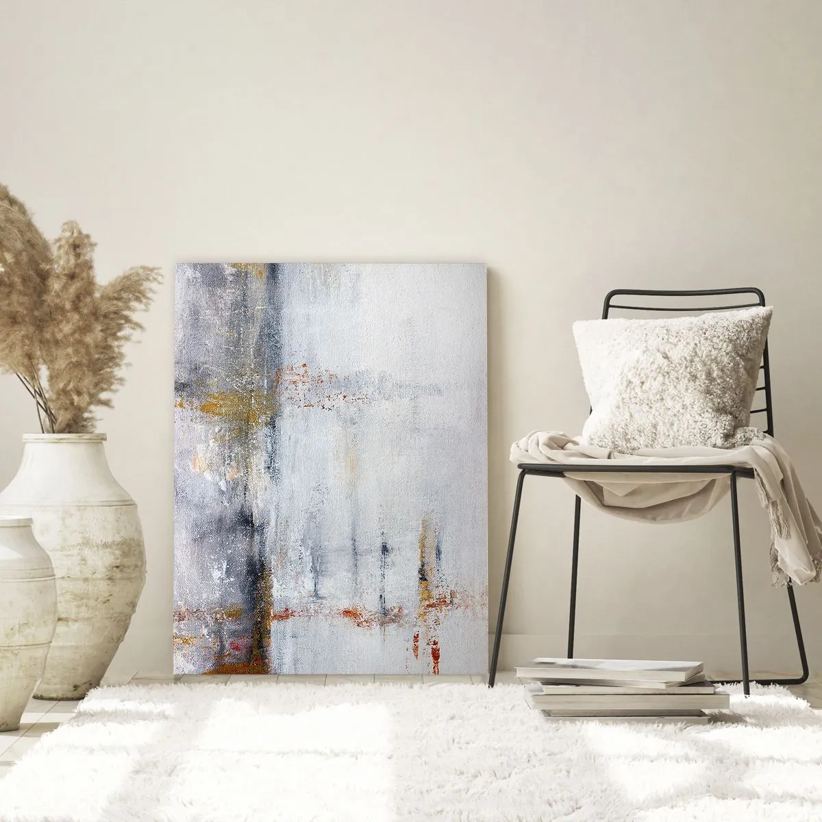 Glastavla - Bild på glas - Bakom luftridån - 50x70 cm